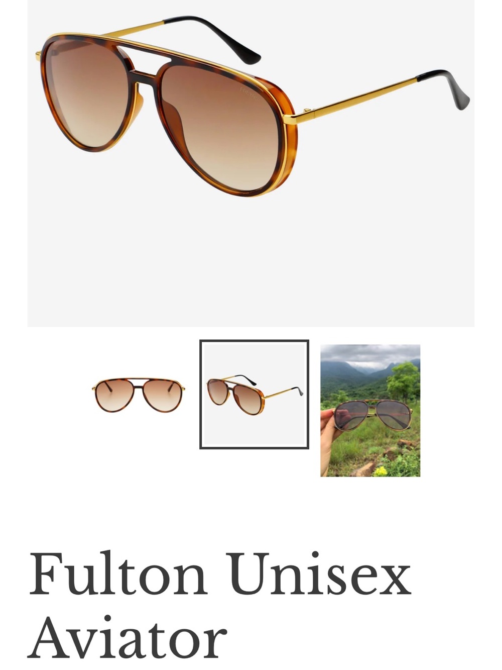 FREYRS  Fulton Brown Aviator Sunglasses for Women